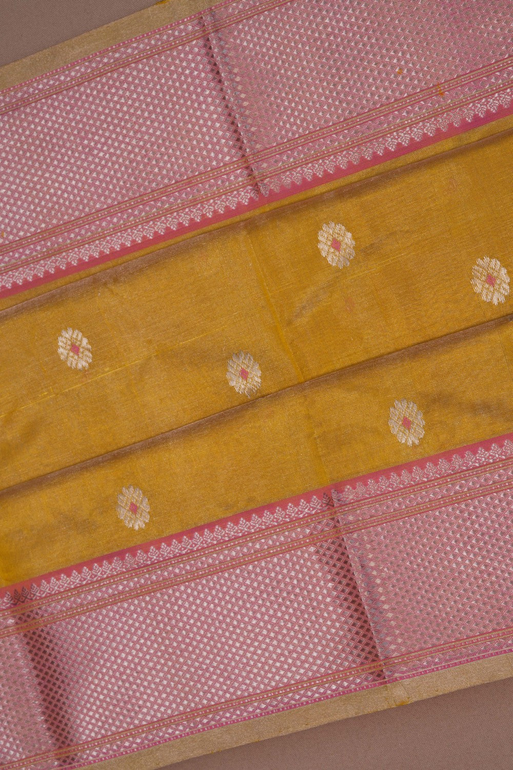 Image of Chanderi Tissue Silk Gold Saree